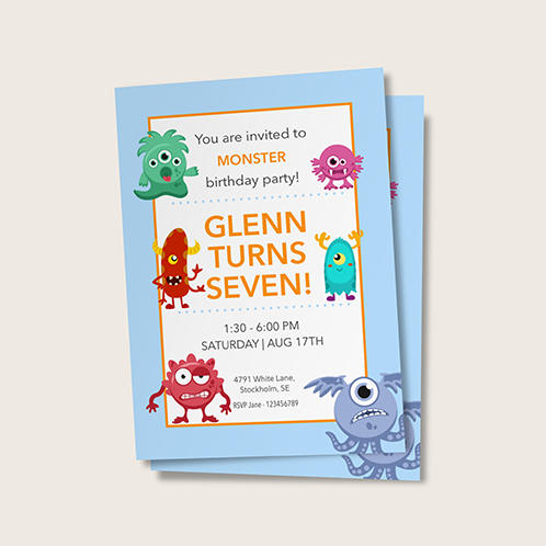 Monsters Boys Birthday Invitation