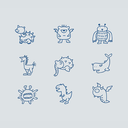 Monsters Doodles 02