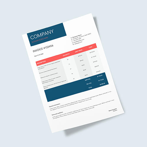 Multicolored Invoice