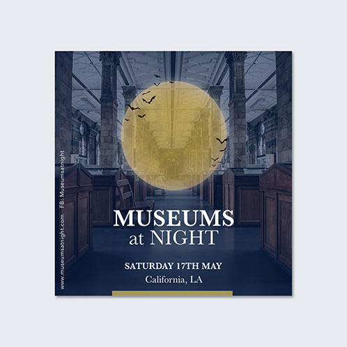 Museum at Night Social Media Post