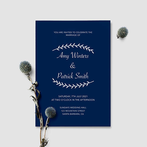 Navy Wedding Invitation