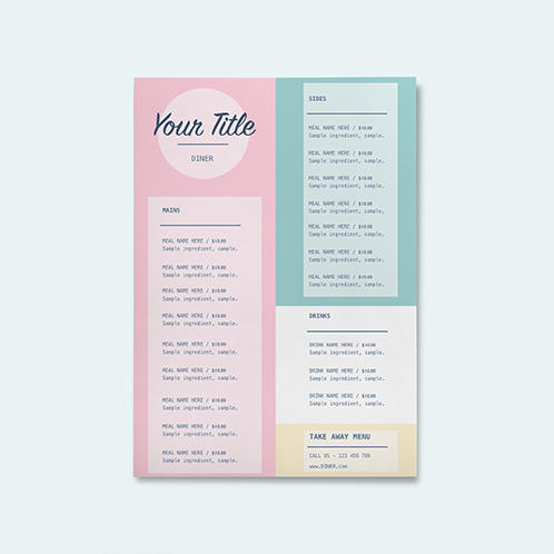 Pastel Single Page Menu