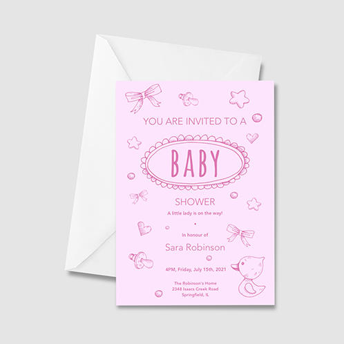 Pink Baby Shower Invitation