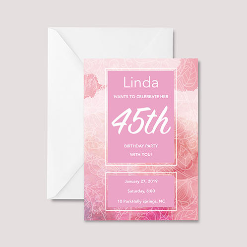 Pink Birthday Invitation