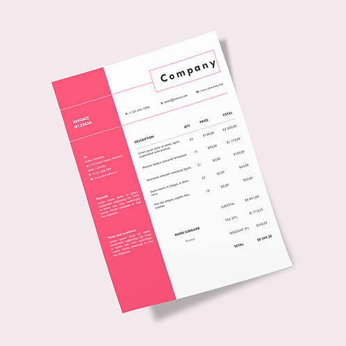 Pink Invoice