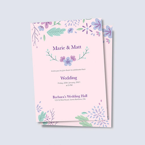 Pinky Wedding Invitation