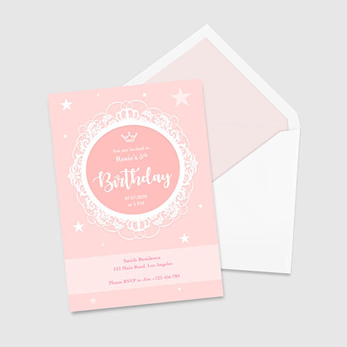 Princess Girls Birthday Invitation