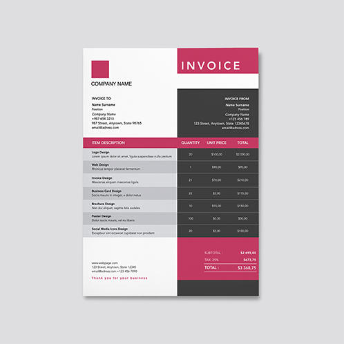 Raspberry Invoice