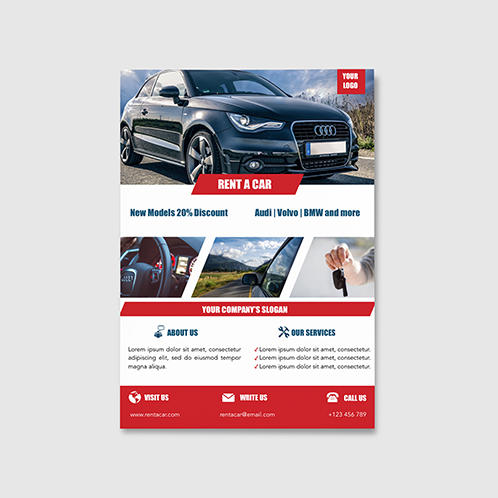 Red Car Rental Flyer