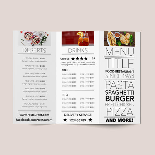 Restaurant Food Folding Menu