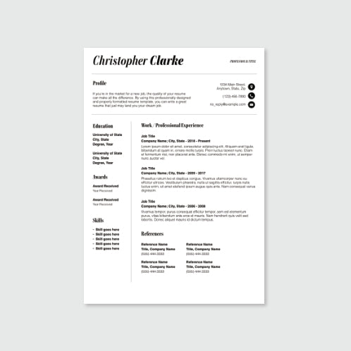 Resume No. 182