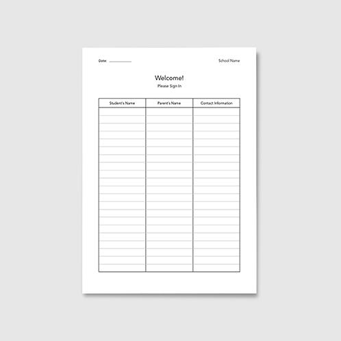 Sign in Sheet