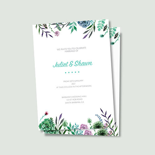 Succulent Wedding Invitation