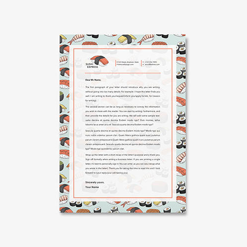 Sushi Express Food & Drink Letterhead