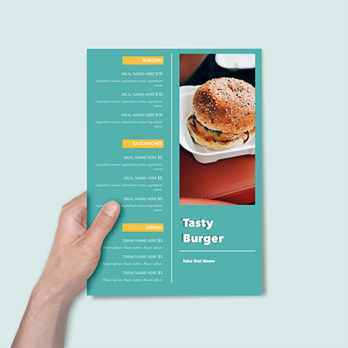 Tasty Burger Single Page Menu