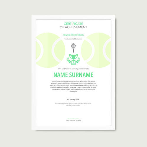 Tennis Certificate