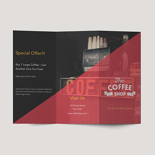The Coffee Shop Folding Menu