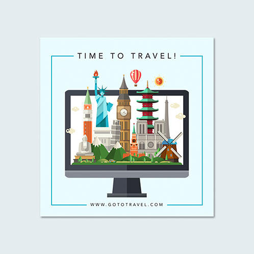 Travel Illustration Social Media Post