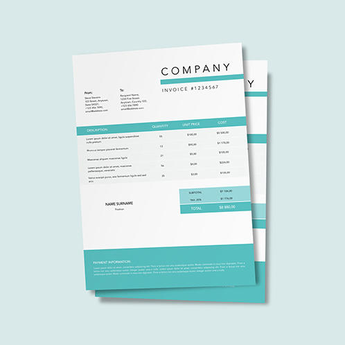 Turquoise Invoice