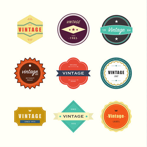 Vibrant Vintage Badges