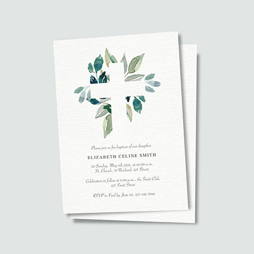 Watercolor Baptism Invitation