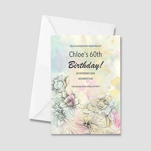 Watercolor Birthday Invitation