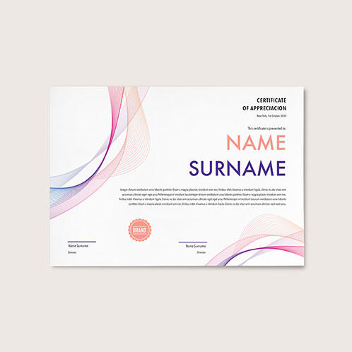 Wavy Lines Casual Certificate