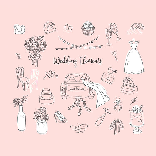 Wedding Elements Doodles