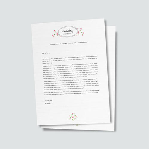 Wedding Planner Letterhead