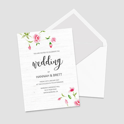 White Wedding Invitation