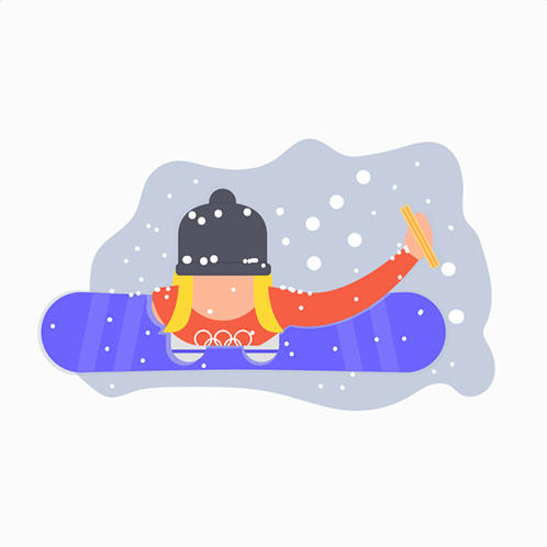 Winter Olympics Drone Selfie Illustration