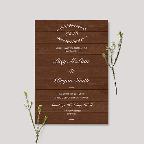 Woody Wedding Invitation 02