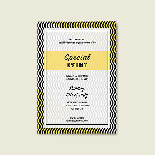 Yellow Wavy Invitation