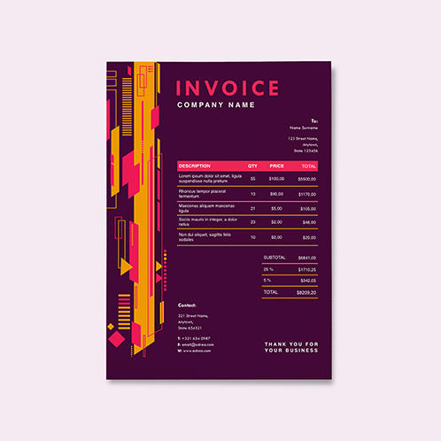Abstract Tech Invoice