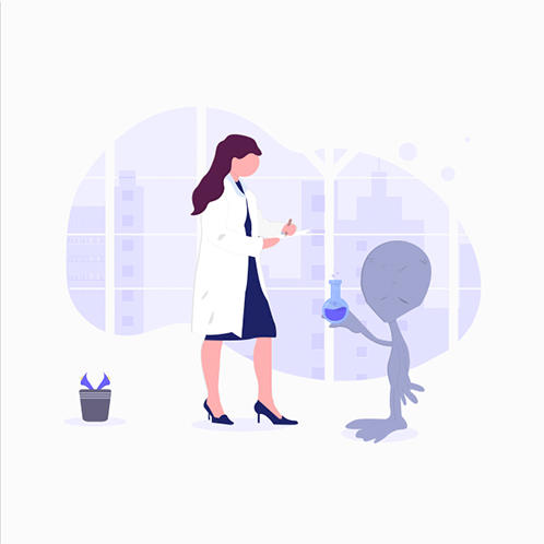 Alien Science Illustration