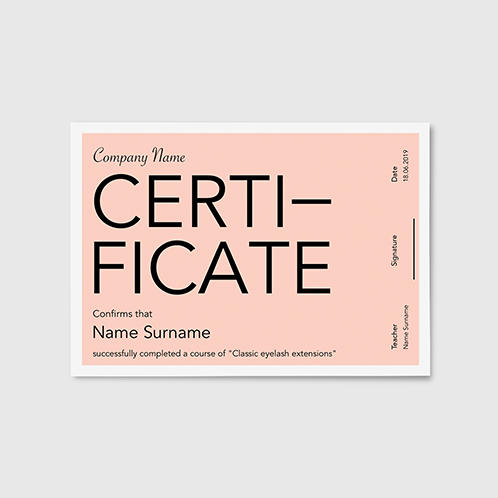 Baby Pink Certificate