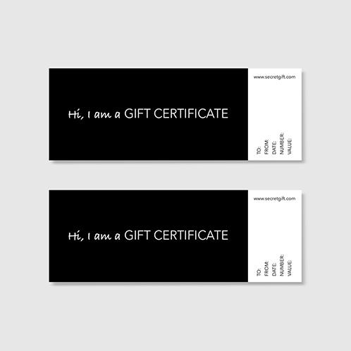 Black Gift Certificate