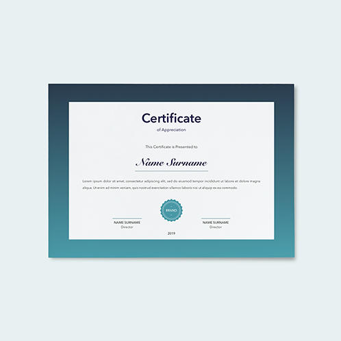 Blue Gradient Casual Certificate