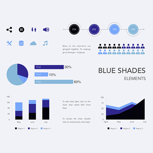 Blue Shades Elements