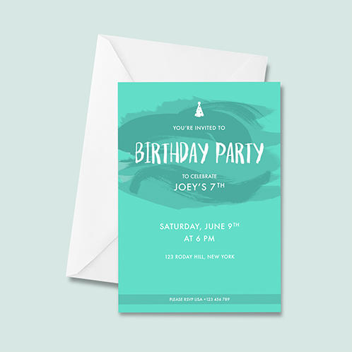 Brush Stroke Birthday Invitation