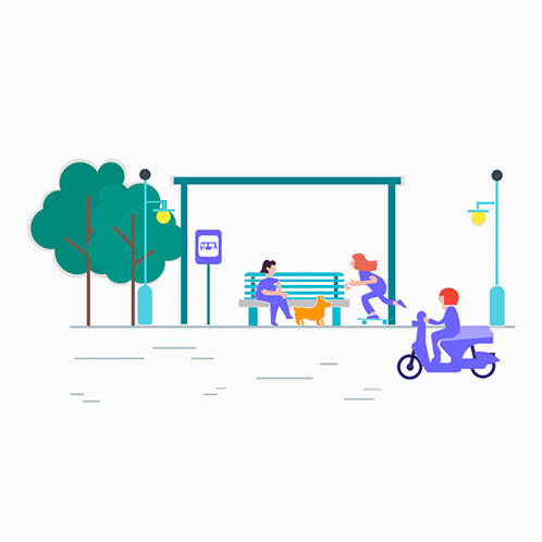 Bus Stop Illustration