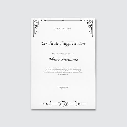Casual Ornamental Certificate