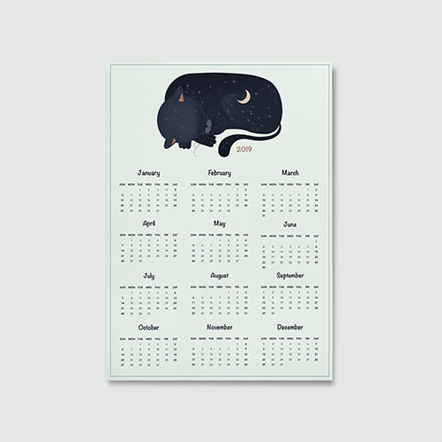 Cat Yearly Calendar