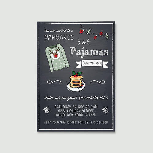 Christmas Pancakes and Pajamas Invitation