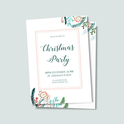 Christmas Twigs Party Invitation