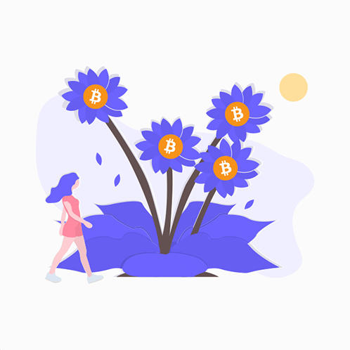 Crypto Flowers Illustration