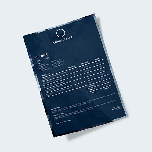 Dark Blue Invoice