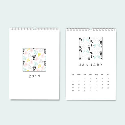 Doodle Pattern Monthly Calendar