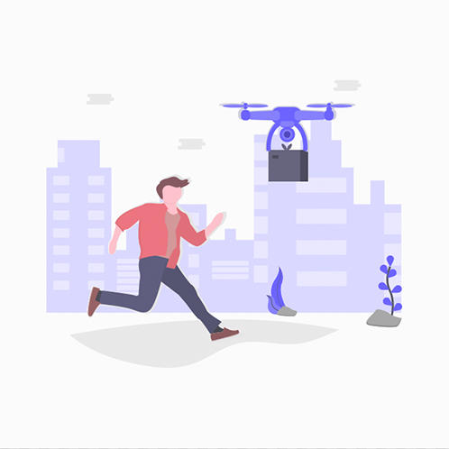 Drone Delivery Illustration