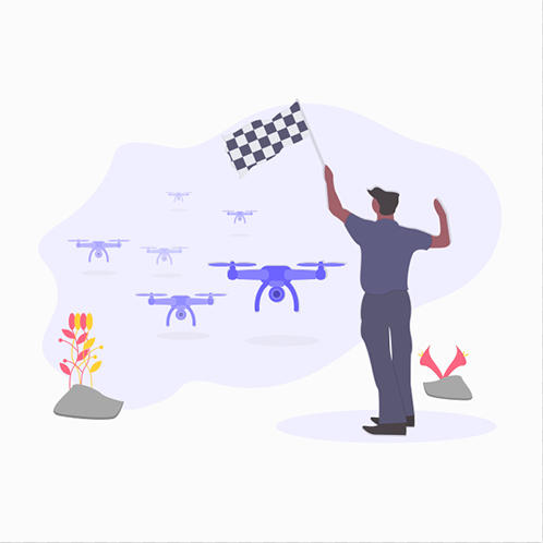 Drone Race Illustration